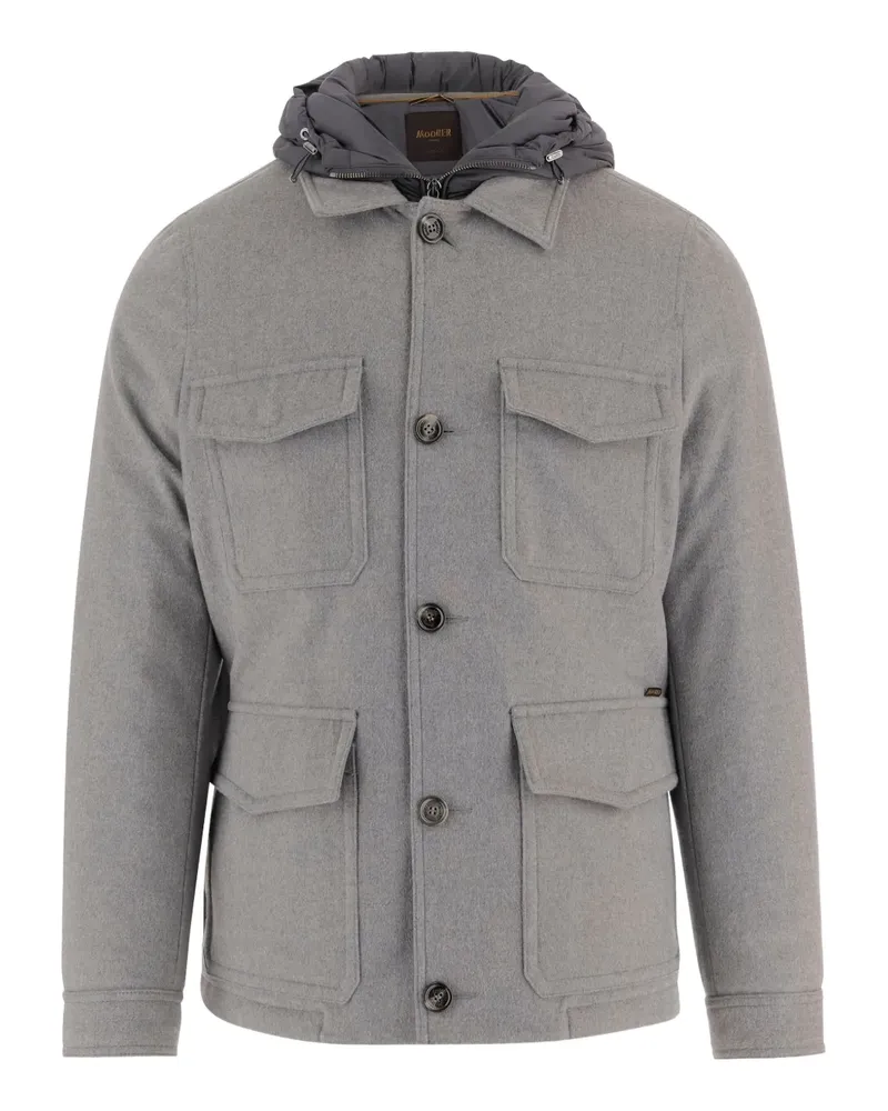MOORER Monti hooded jacket - Grau Grau