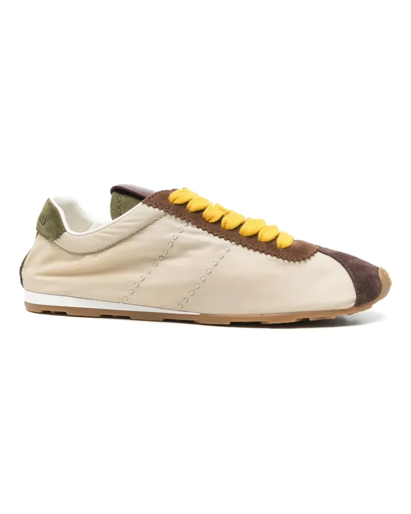 Miu Miu Sneakers mit Wildlederbesatz - Nude Nude