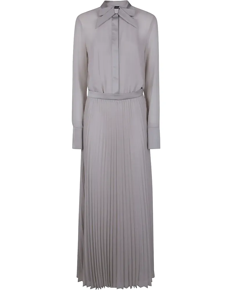 Emporio Armani Maxikleid mit Schleifendetail - Grau Grau