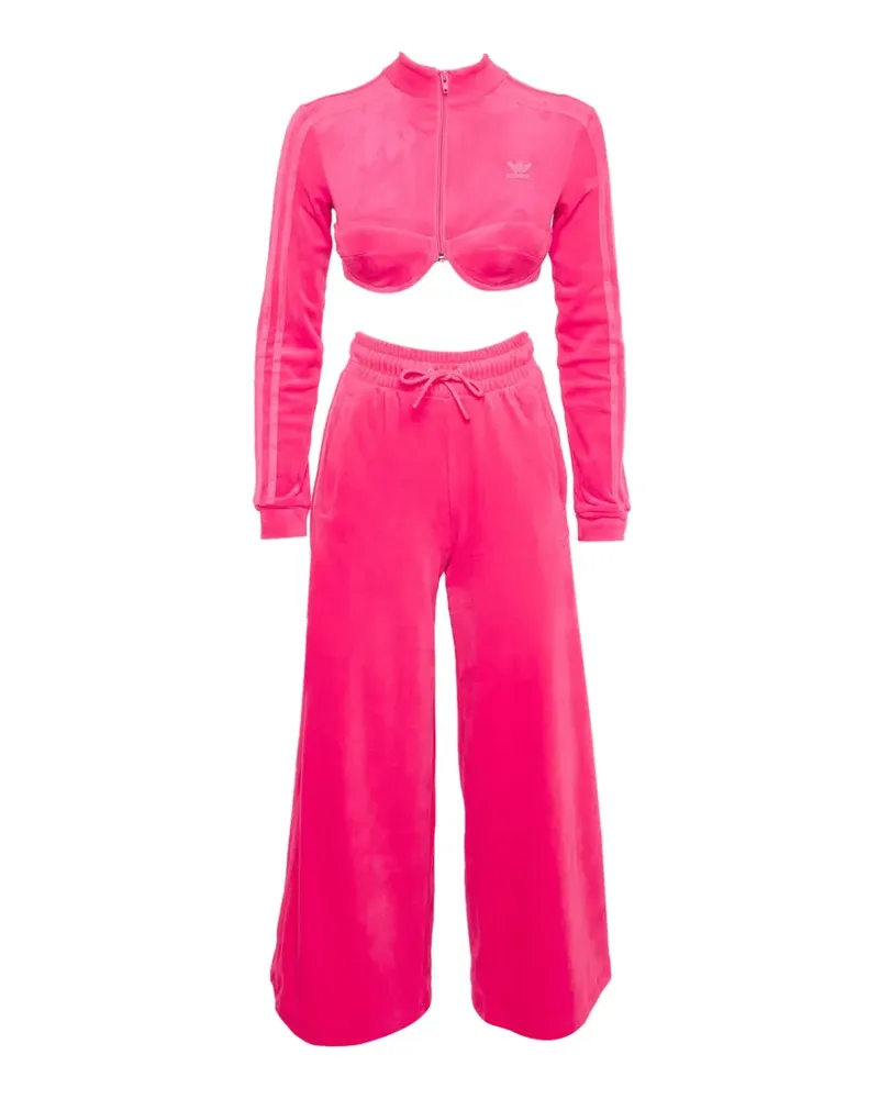 adidas x Jeremy Scott Jogginganzug mit Samtstruktur - Rosa Rosa