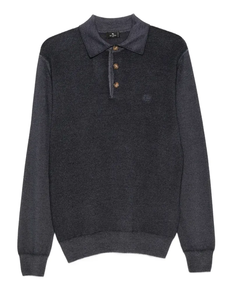 Etro Langärmeliges Poloshirt - Blau Blau