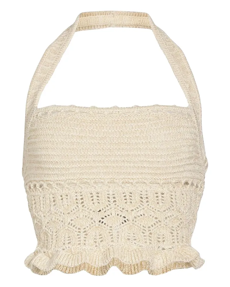 Retrofête crochet halterneck top - Nude Nude