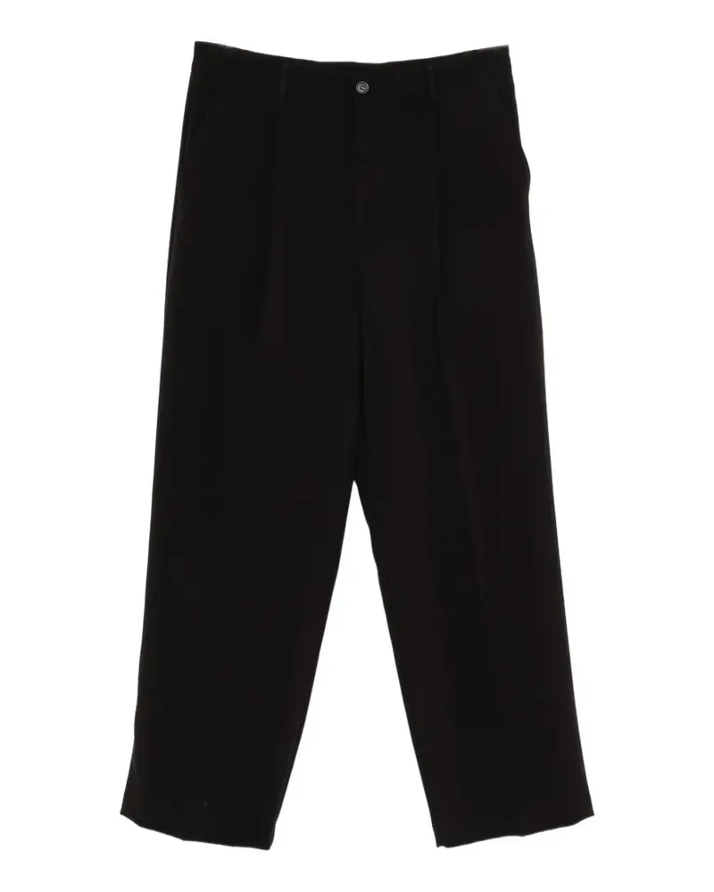 IMPERIAL Straight-Leg-Hose mit Falten - Schwarz Schwarz
