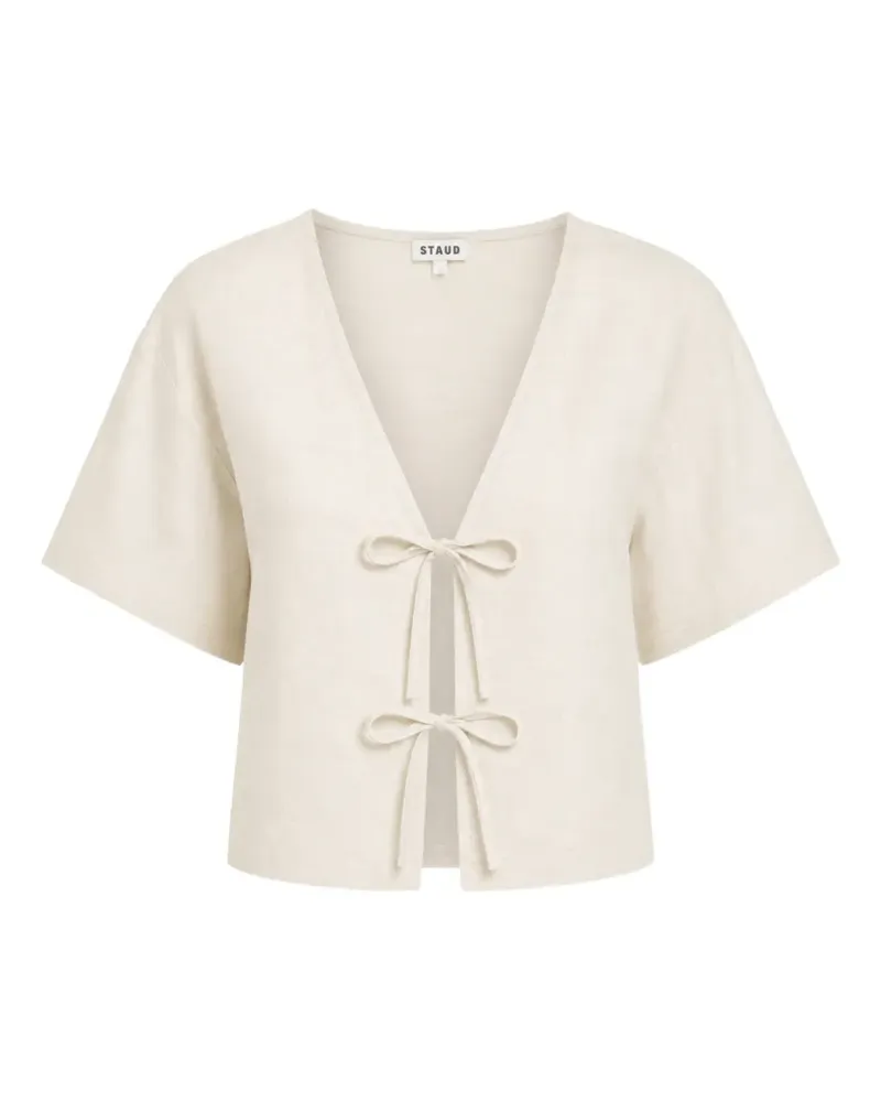 STAUD Ava Bluse mit Schleife - Nude Nude