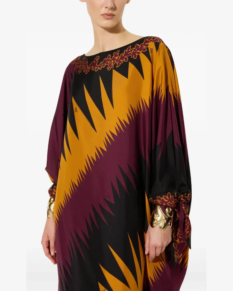Emilio Pucci Seidenkaftan mit Drachen-Print - Orange Orange