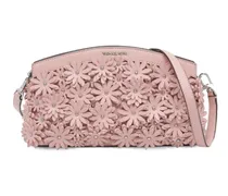 Athena Schultertasche mit Blumenapplikation - Rosa