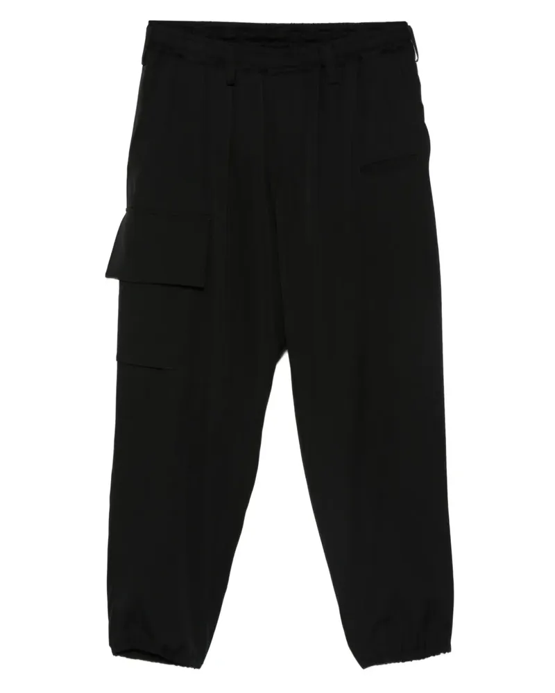 Yohji Yamamoto Cargohose mit elastischem Bund - Schwarz Schwarz