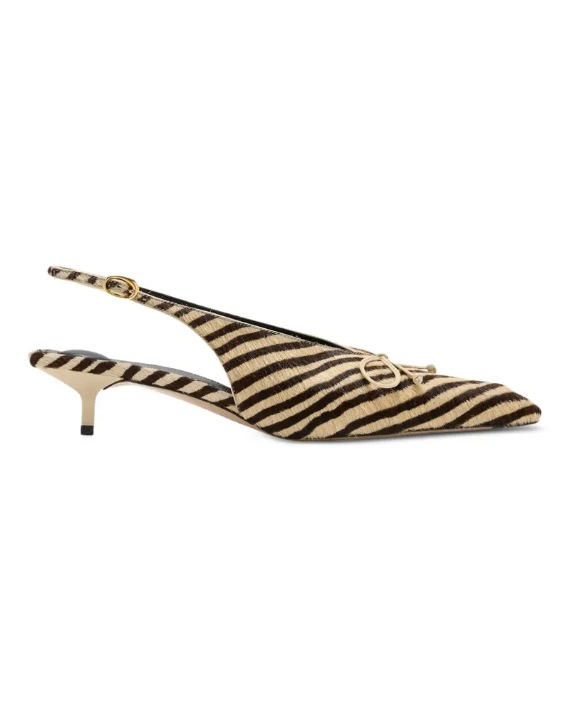 Jacquemus Pumps mit Zebra-Print und Schleifendetail - Nude Nude
