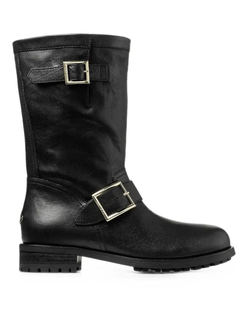 Jimmy Choo Biker Mid black leather ankle boots - Schwarz Schwarz