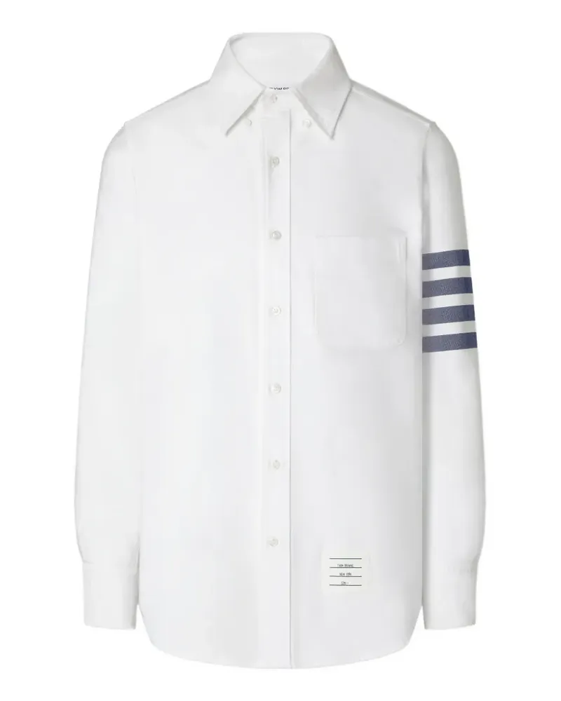 Thom Browne Oxford-Hemd mit Streifen - Weiß Weiß