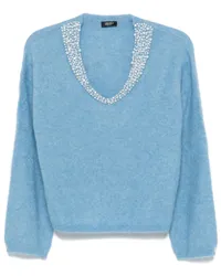 Liu Jo pearl-embroidered Pullover Blau