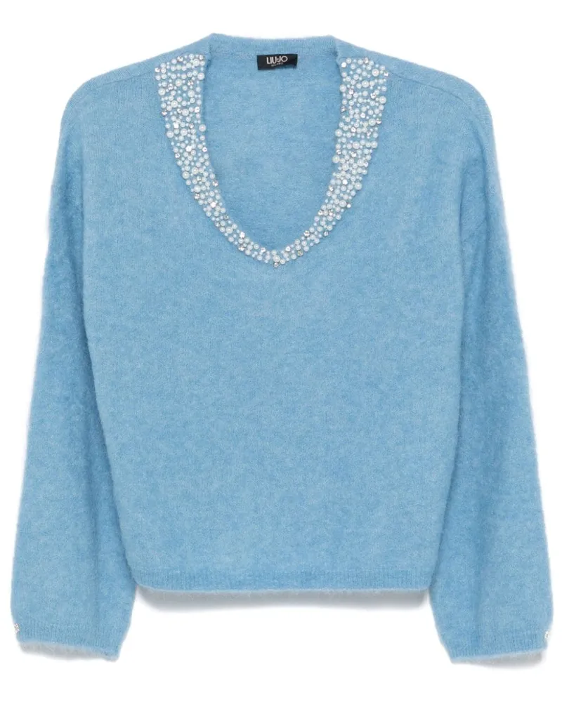 Liu Jo Pullover mit Perlenstickerei - Blau Blau