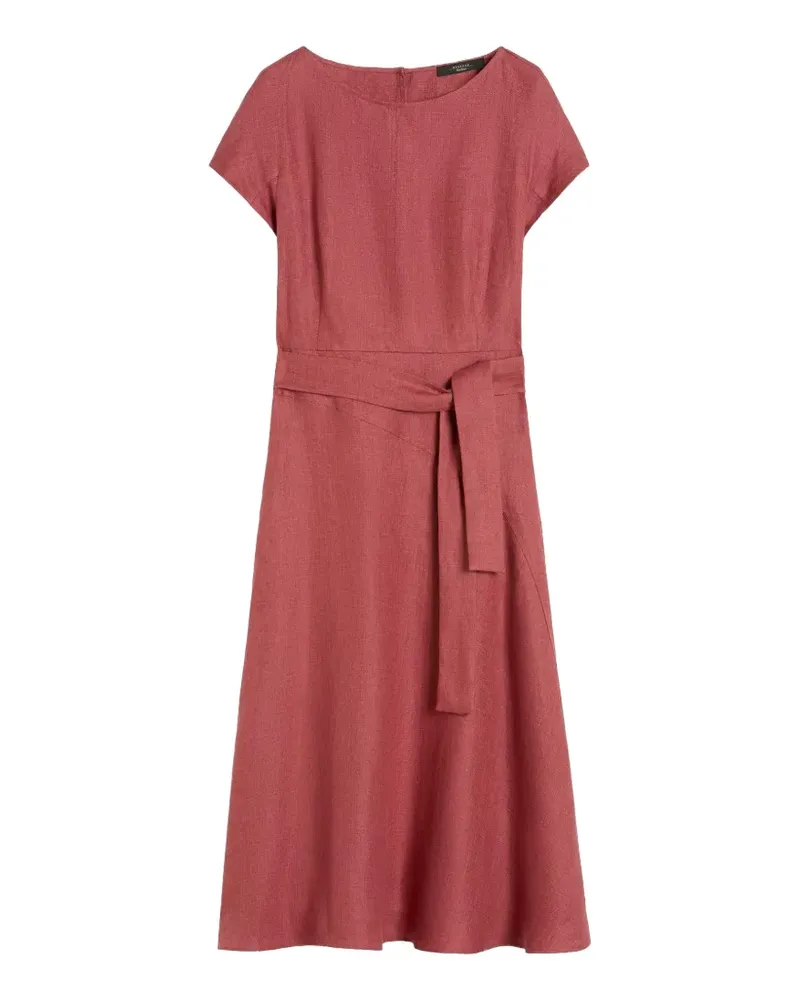 Max Mara Midikleid mit Gürtel - Rot Rot