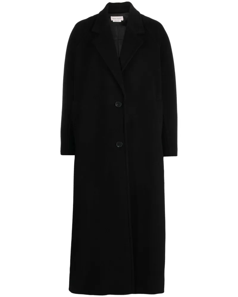 Alexander McQueen Einreihiger Mantel - Schwarz Schwarz