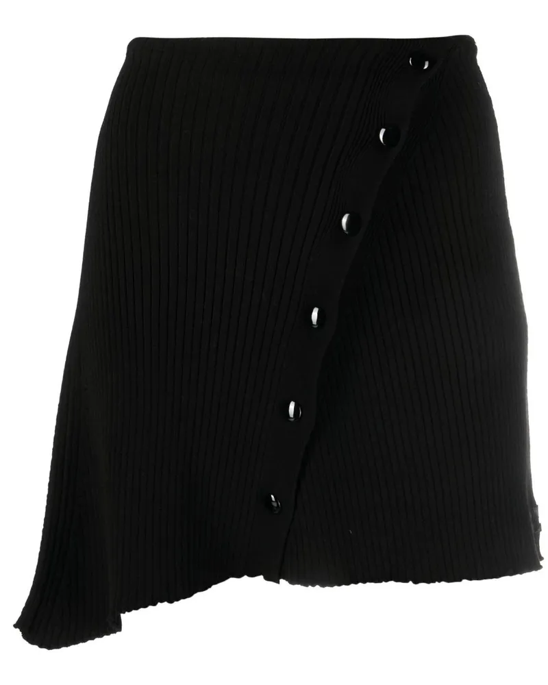 Courrèges Asymmetrischer Minirock - Schwarz Schwarz