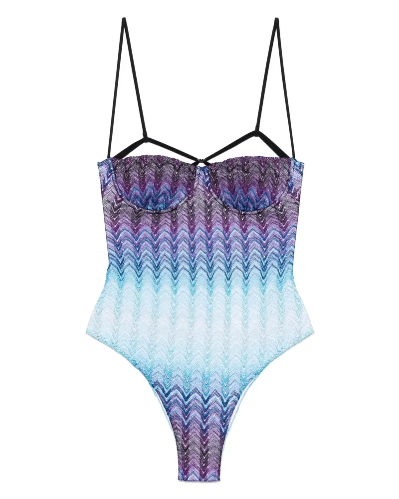 Missoni Badeanzug mit Zickzack-Print - Blau Blau