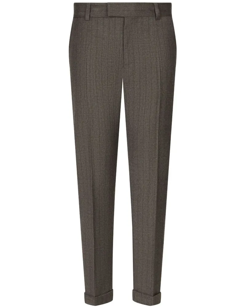 Dolce & Gabbana Wollstretch-Hose mit Nadelstreifen - Braun Braun