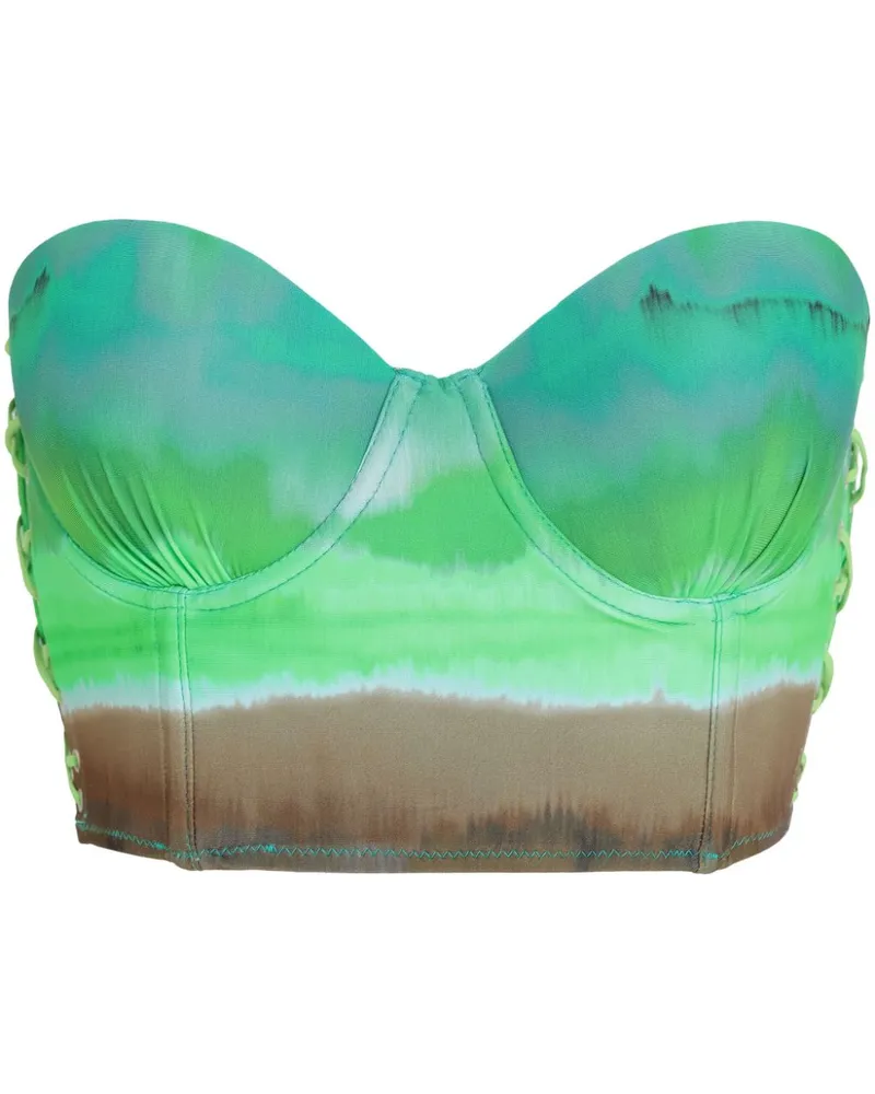Amir Slama Cropped-Top im Corsage-Stil - Grün Grün