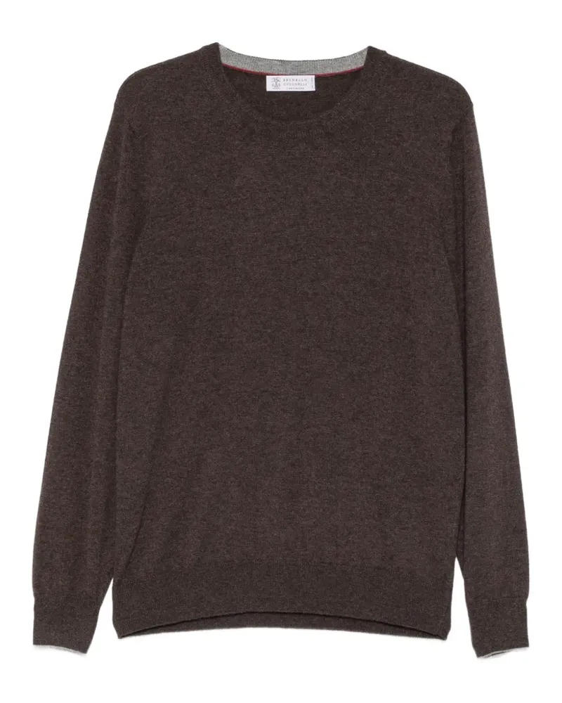 Brunello Cucinelli Kaschmirpullover mit rundem Ausschnitt - Braun Braun