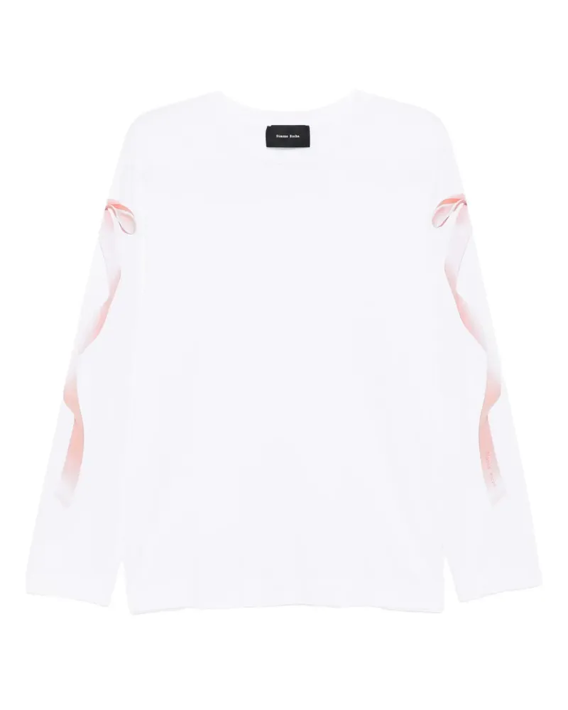 Simone Rocha T-Shirt mit Schleifen-Print - Weiß Weiß