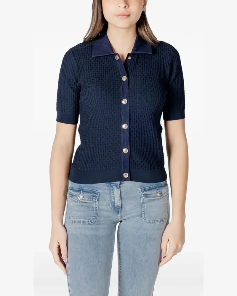 Morgan Kurzärmeliger Cardigan - Blau Blau