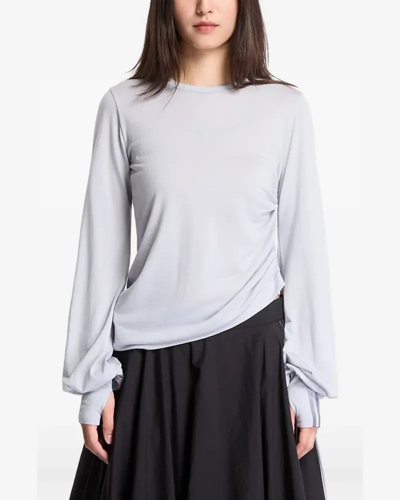 Y-3 cinched draped top - Grau Grau