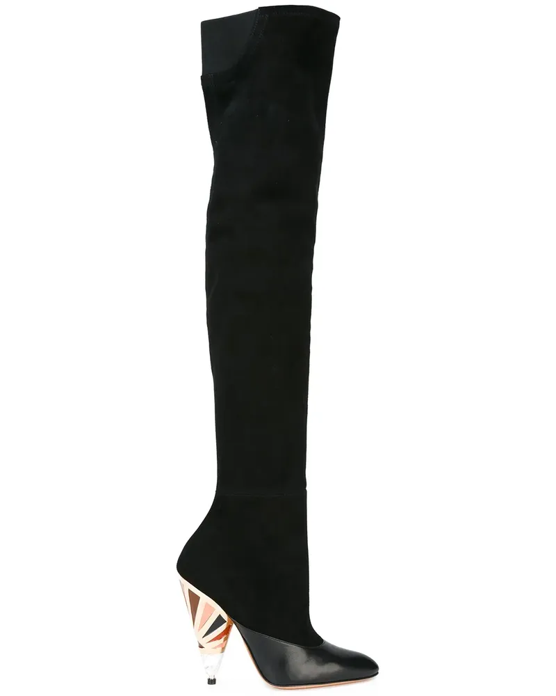 Givenchy Overknee-Stiefel mit bedrucktem Absatz - Schwarz Schwarz
