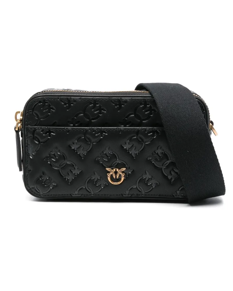 Pinko Mini Umhängetasche mit Logo-Prägung - Schwarz Schwarz
