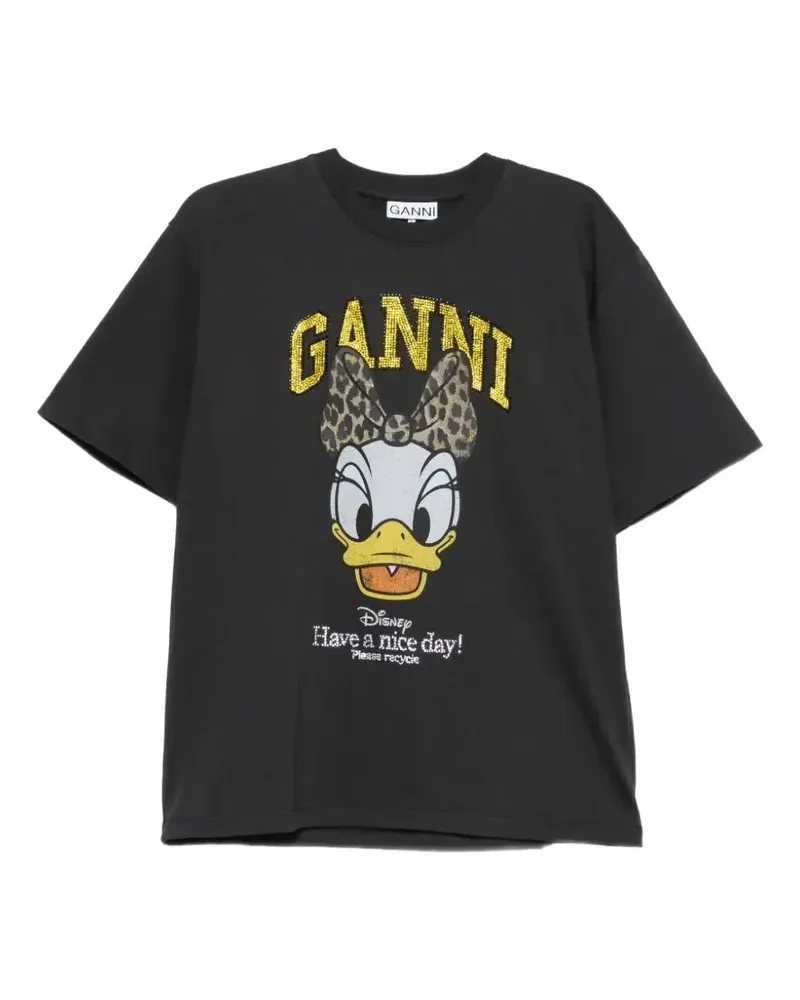 Ganni x Disney T-Shirt mit Margeriten-Print - Grau Grau