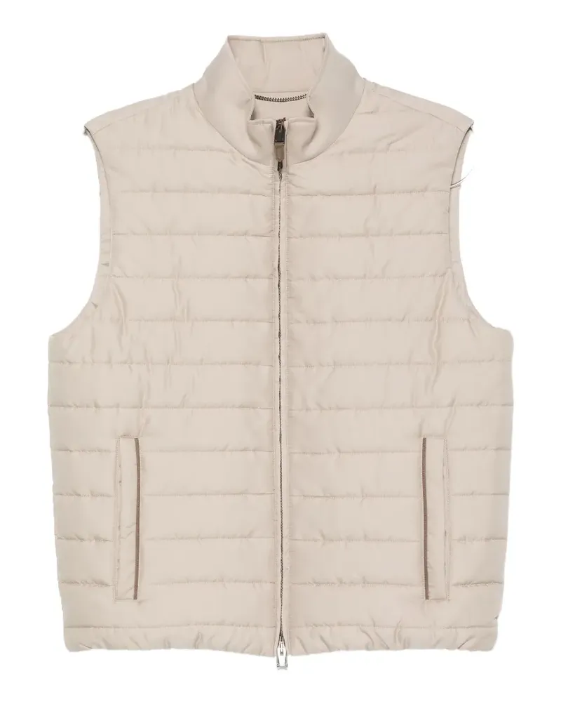 Canali quilted high-neck gilet - Nude Nude