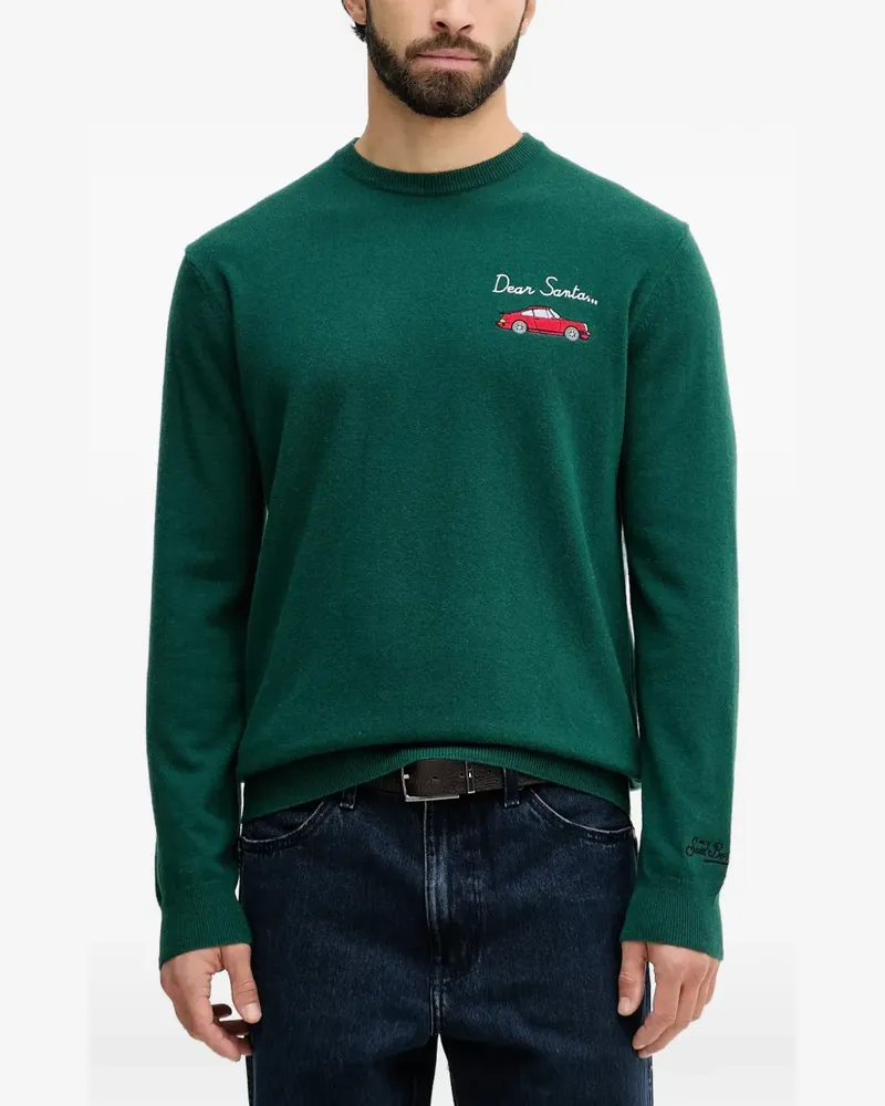MC2 Saint Barth Pullover mit Schriftzug-Stickerei - Grün Grün