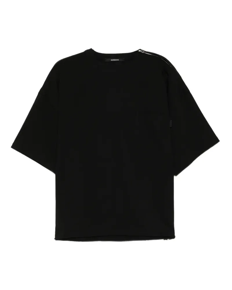 SONGZIO polyptych woven T-shirt - Schwarz Schwarz