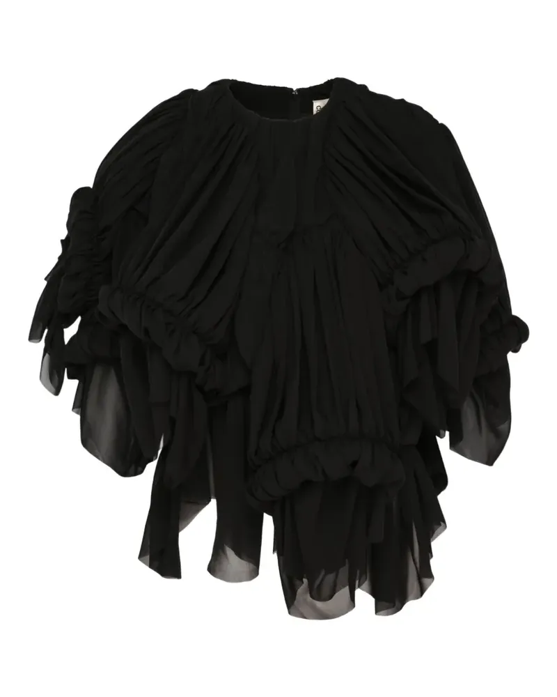 Comme des Garçons Voluminöse Bluse mit Raffungen - Schwarz Schwarz