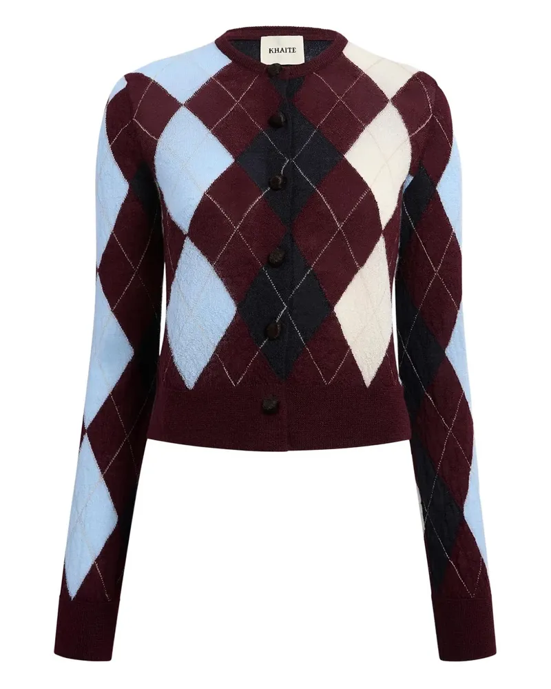 KHAITE Charli Cardigan mit Argyle-Muster - Rot Rot