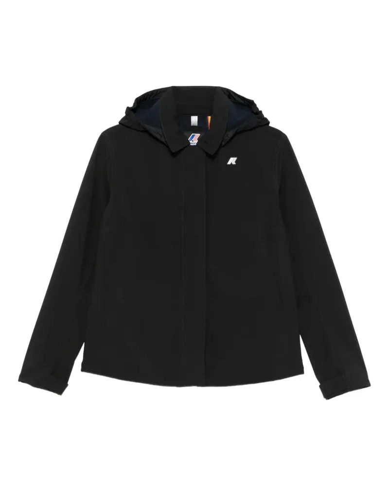 K-Way Kapuzenmantel mit Logo-Patch - Schwarz Schwarz