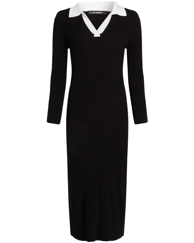 Karl Lagerfeld Essential Poloshirtkleid - Schwarz Schwarz