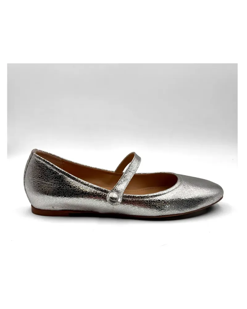 Guglielmo Rotta strap-detail ballet flats - Silber Silber