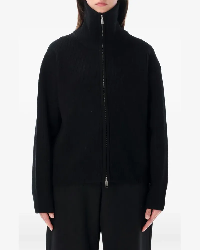 Studio Nicholson ribbed-knit zip-up cardigan - Schwarz Schwarz