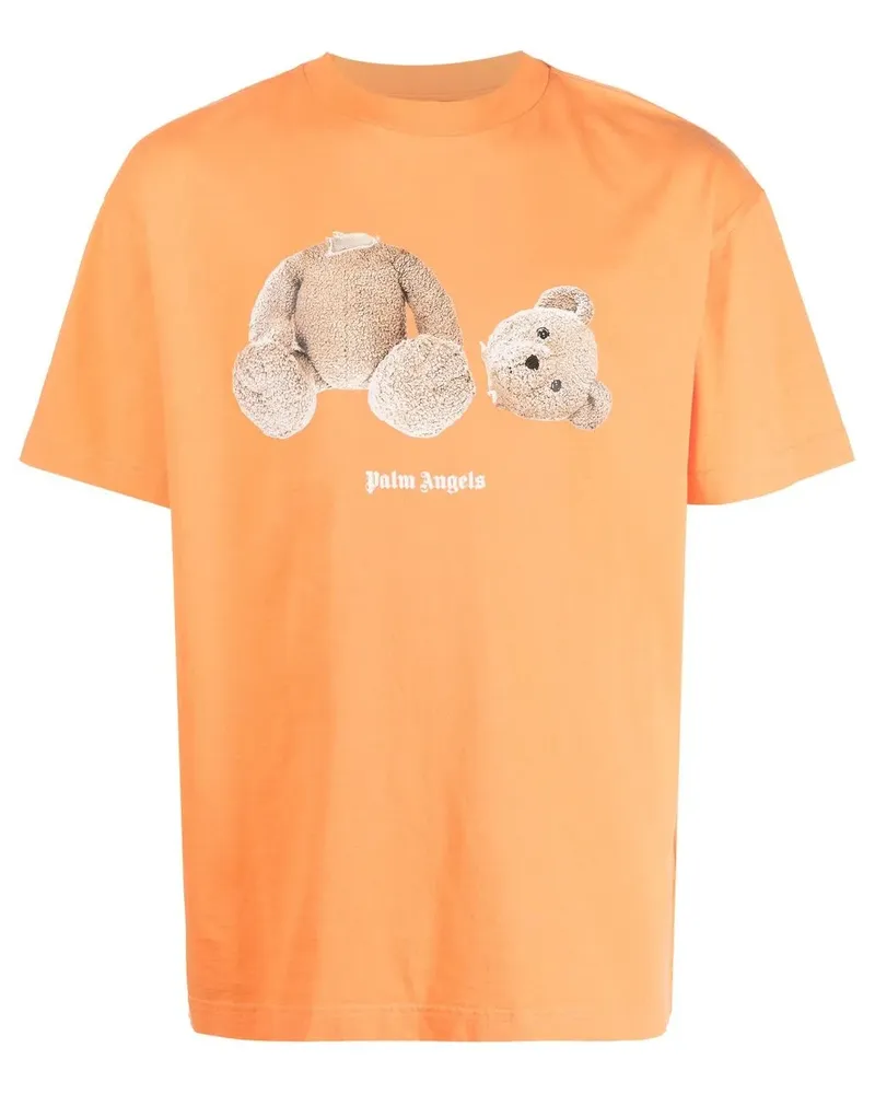 Palm Angels T-Shirt mit Teddy - Orange Orange