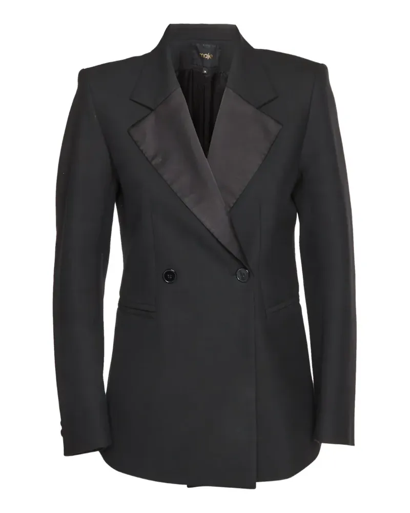 Maje double-breasted gabardine blazer - Schwarz Schwarz