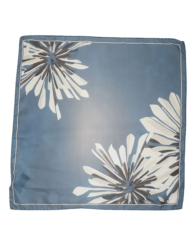 Brunello Cucinelli Schal mit Blumenprint - Blau Blau