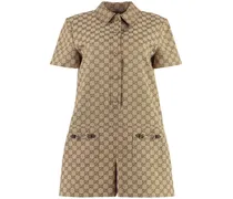 GG Supreme Canvas-Jumpsuit - Nude