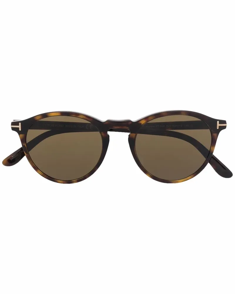 Tom Ford Aurele Sonnenbrille mit rundem Gestell - Braun Braun