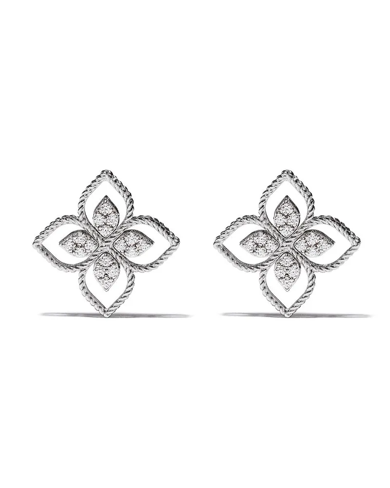 Roberto Coin 18kt 'Princess Flower' Weißgoldohrringe - Silber Silber