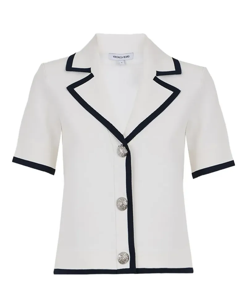 Veronica Beard Kurzärmelige Stovall Strickjacke - Weiß Weiß
