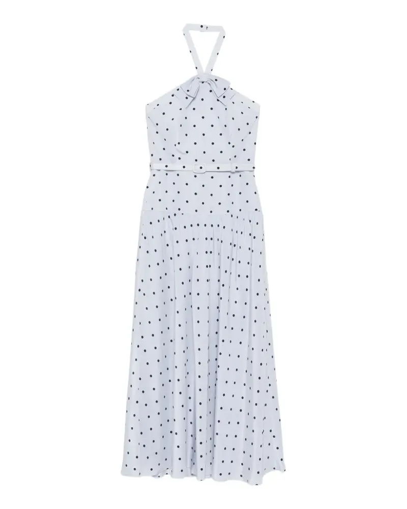Alessandra Rich Neckholder-Midikleid mit Polka Dots - Blau Blau