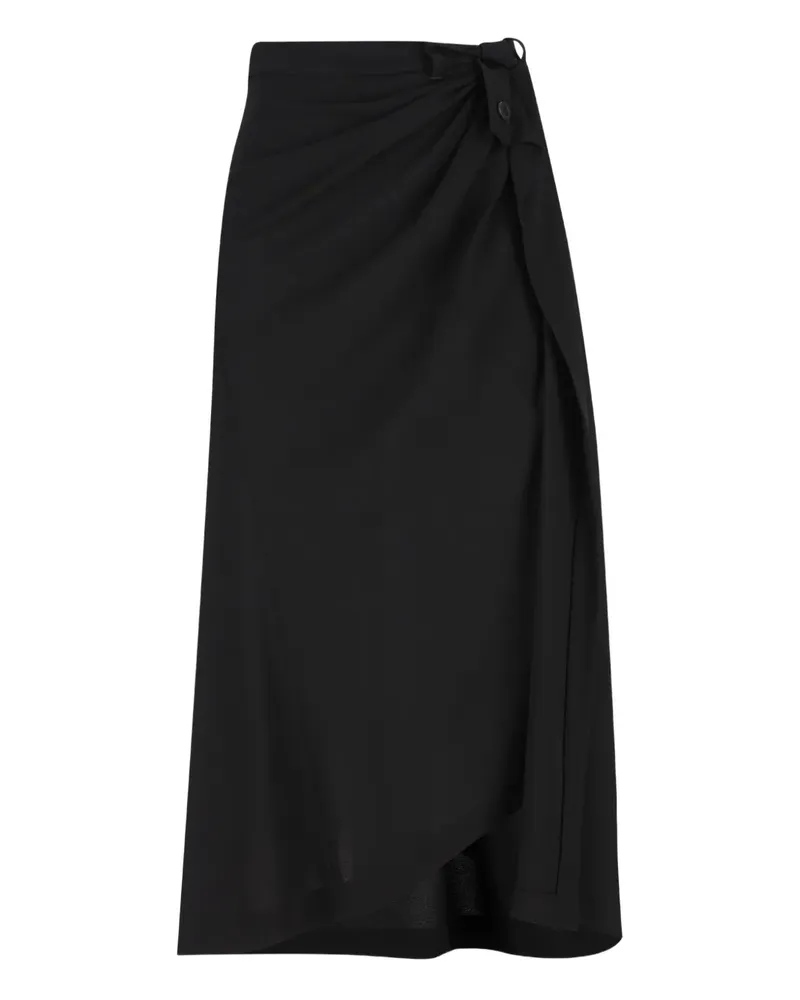 Balenciaga Drapierter Midirock - Schwarz Schwarz