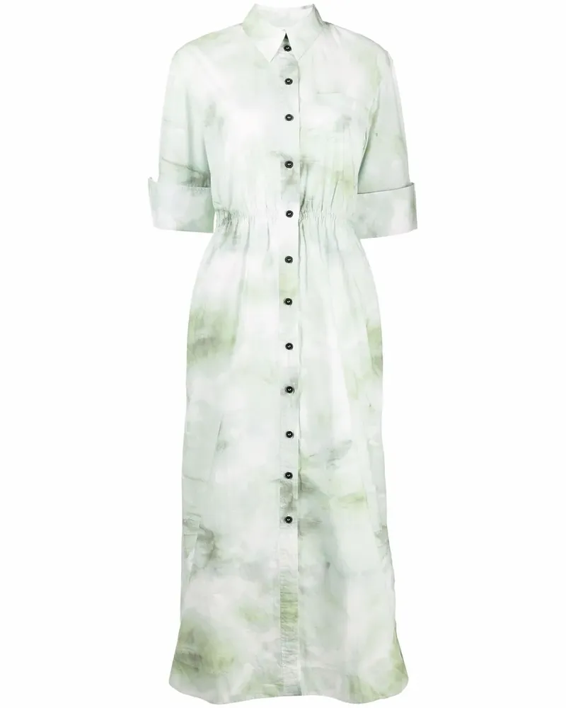 Ganni Hemdkleid mit Print - Grün Grün