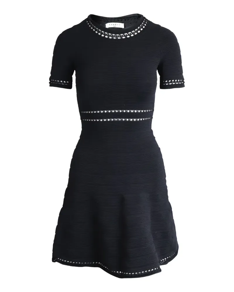 Sandro perforated-detail midi dress - Schwarz Schwarz