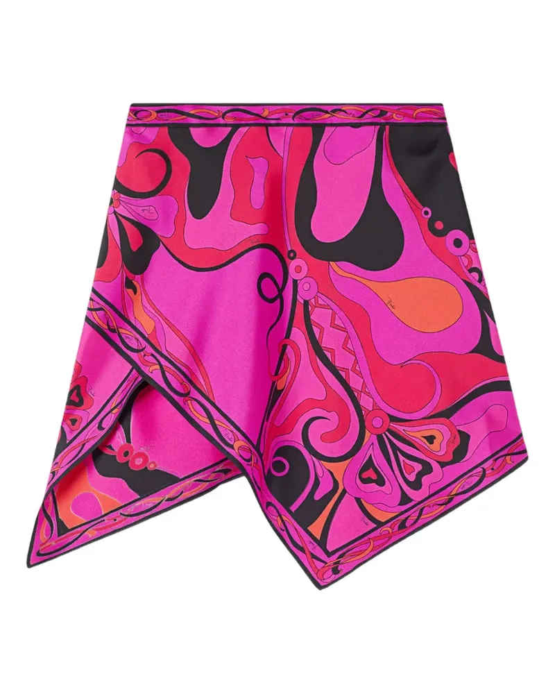 Emilio Pucci Orchidee-print silk scarf skirt - Rosa Rosa